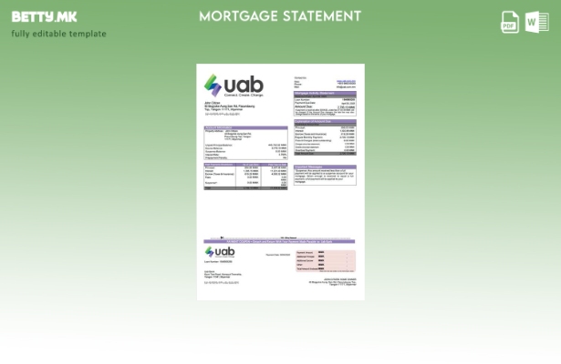 модерен стил на Мјанмар uab банка за хипотека шаблон шаблон Word и PDF